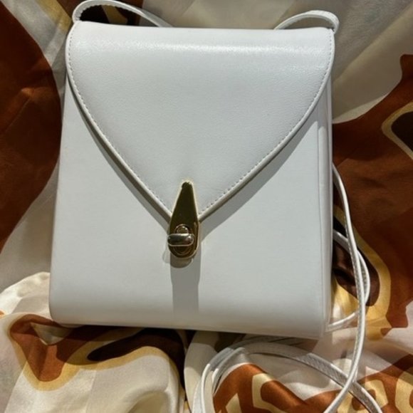 HAHN Designer White Leather Hard Case PURSE - Picture 6 of 11